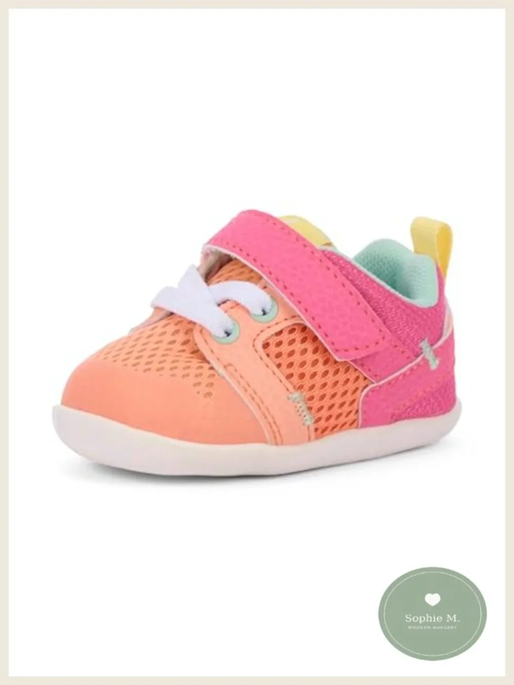 Baby Girls Canvas Sneakers with Slip-Resistant TPR Outsole First Walker
